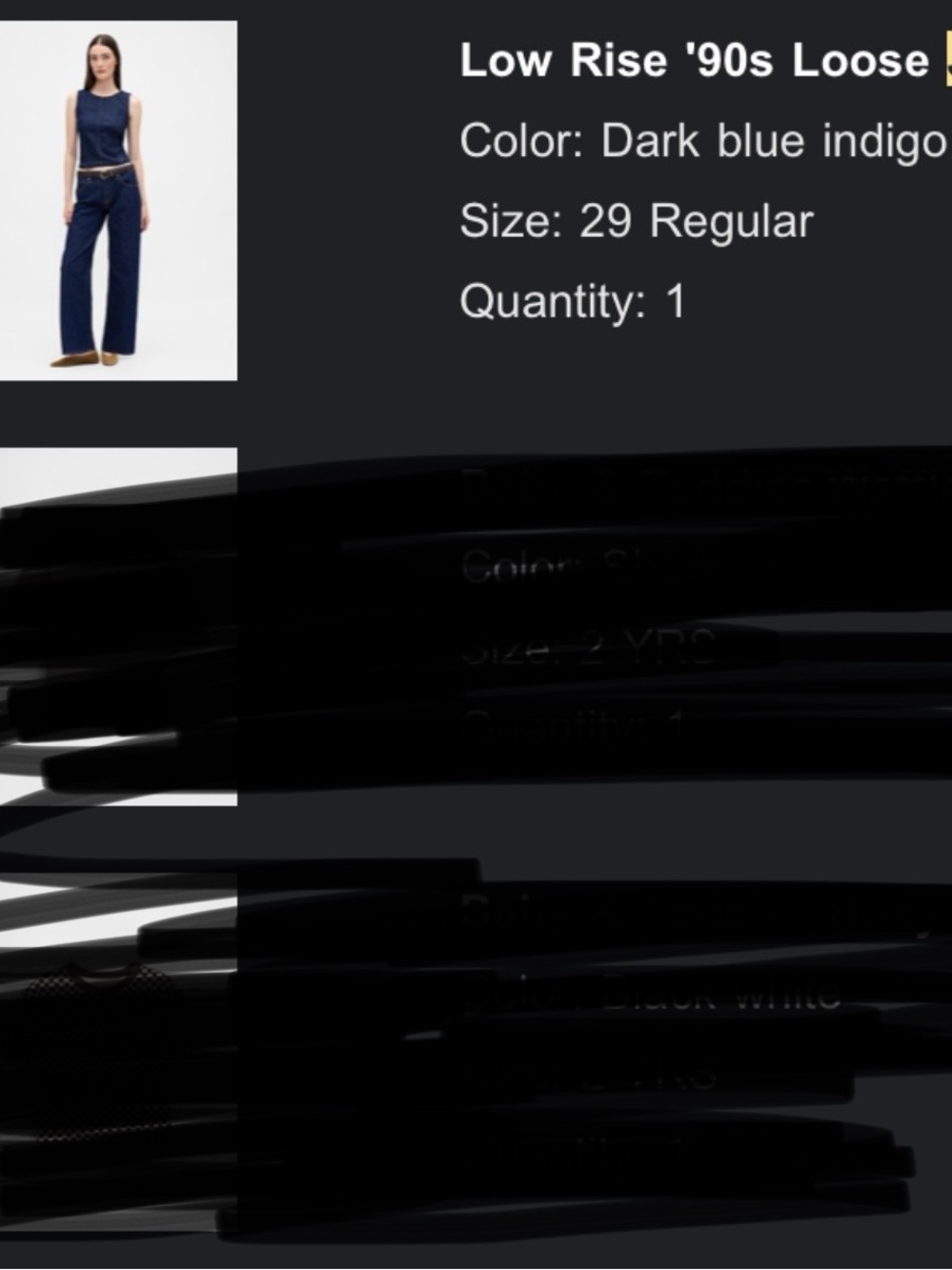 Low Rise '90s Loose Jeans dark blue indigo